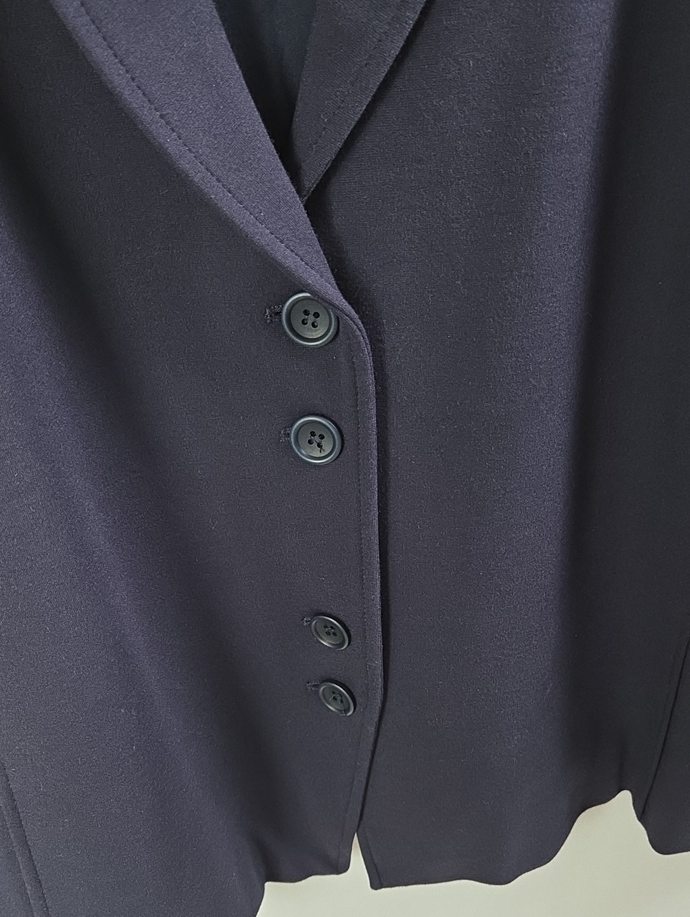 Eileen Fisher Navy Blue 4-Button Blazer Sz L Viscose Nylon Spandex Blend - Picture 3 of 12